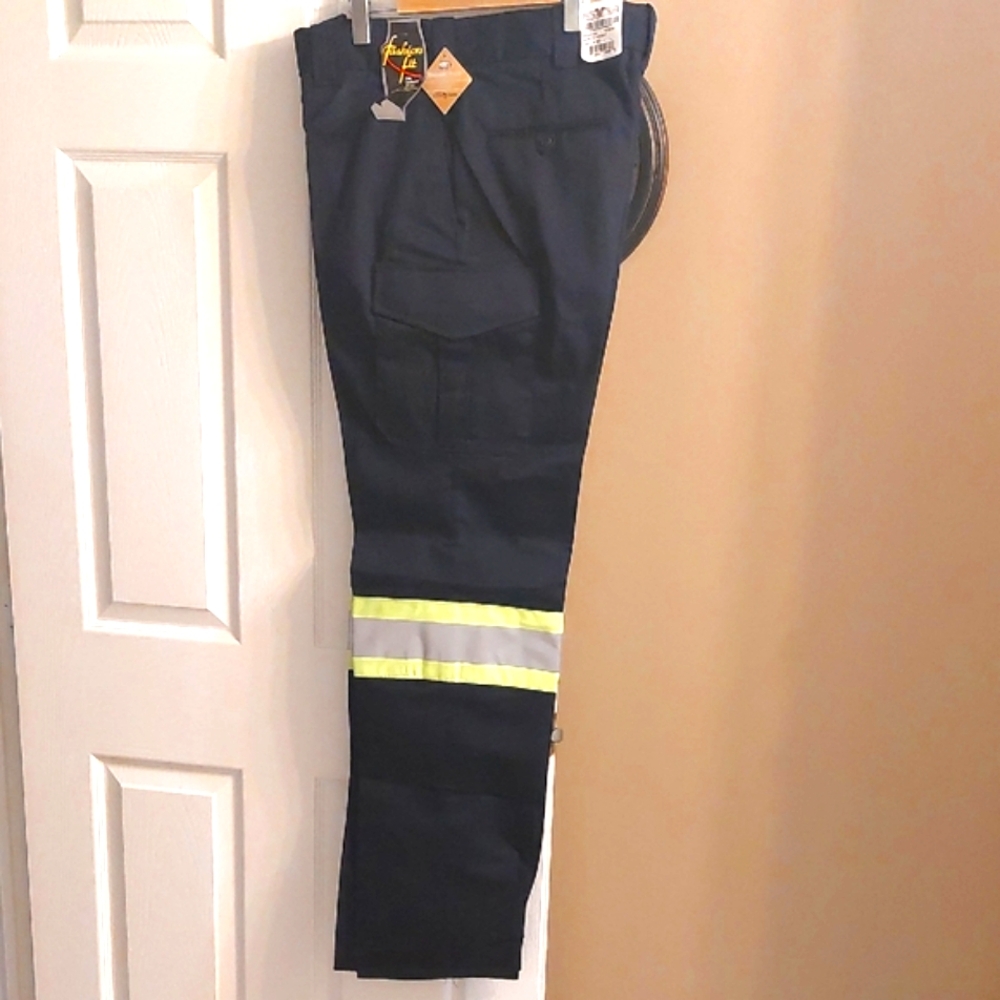 Navy Reflective Work Pants Ladies